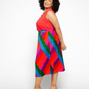 Chiffon Rainbow Pleated Skirt